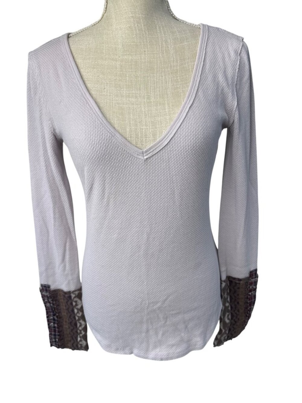 We The Free Thermal Top With Patterned Cuffs Size Large